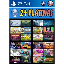 24 Troféus Platina Jogo Playstation 4 Ps4 Psn Eua + Brinde