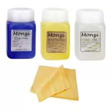 3 Monzi De 125 Ml Prata, Ouro, Bijuteria + 6 Flanela Magica