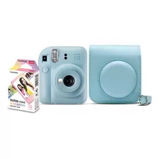 Câmera Instantânea Art Brink Instax Mini 12 Bolsa + 10 Fotos Azul