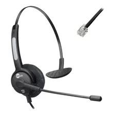 Headset Monoauricular Rj9 Htu-300 Para Telefone Ip Atendente