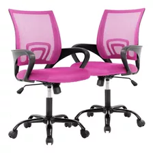 Set De 2 Sillas De Oficina Ergonómicas De Malla Con