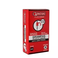 Grampas N°12 Tacsa Para Cable Coaxil Caja X 20 Uds Negro