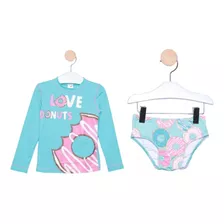 Camisa Proteção Solar Praia Menina Infantil Conjunto Tip Top