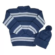 Conjunto Blusa/gorro Bebê Trico Lã Frio 1 / 2 Anos Ref. 304