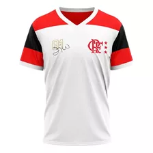Camisa Flamengo Zico Retrô Branca Masculina 1981 Braziline
