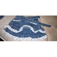 C56 Pollera De Jeans Para Beba Hasta 6 Meses O 1 Año $3999
