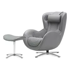 Silla Masaje Con Otomano Shiatsu Reclinable Gris Nouhaus