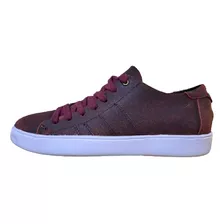 Zapatilla B&s Cuero 100% Color Bordo