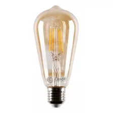 Lámpara Filamento Led Pera Vintage E27 7w Ambar - Candil Color De La Luz Blanco Cálido