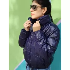 Campera Mujer Puffer Impermeable Brillosa Varios Colores