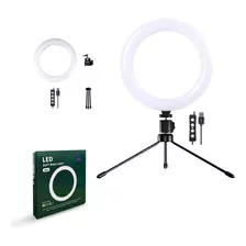 Ring Light Led Mesa Iluminador Pequena Tripé 6 Polegada 16cm