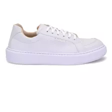 Tênis Sneaker Masculino Casual Sapatênis Branco Sola Branca