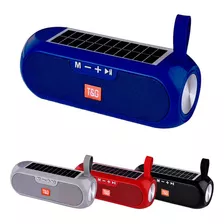 Parlante Recargable Energia Panel Solar Bluetooth Sd Aux Usb Color Azul