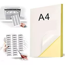 Papel Sticker A4 Para Imprimir En Impresora Pack 100