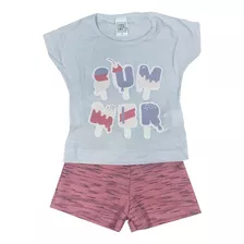 Conjunto Infantil Feminino Hrradinho Summer - Tamanho 01