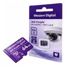 Tarjeta Micro Sd 64gb Wd Purple Para Camaras Vigilancia Cctv