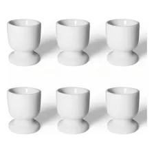 Kit Com 6 Porta Ovo De Porcelana Branca