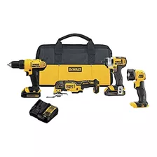 Kit Combinado De Taladro Inalámbrico Dewalt 20v Max, 4 Herra