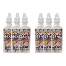 Kit 6 Cola Pano 35g Bisnaga Acrilex