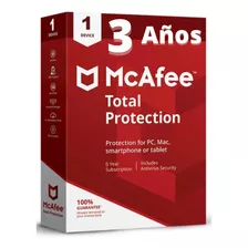 Antivirus Mcafee Total Protection 1 Pc 3 Años Envío Rápido/.
