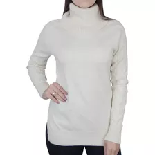 Blusa Feminina Mochine Tricot Gola Alta Bege - Trfi83530