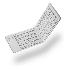 Mini Teclado Inalambrico Plegable Portatil, Bluetooth Color Del Teclado Blanco