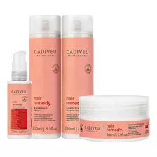 Cadiveu Hair Remedy Kit Sh + Cond + Máscara + Sos Serum