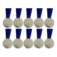 Kit 10 Medalhas Honra Ao Mérito Ouro Prata Bronze 4,3cm Aço