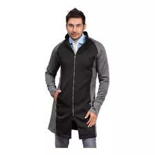 Jaleco Gola Padre Gabardine Elastano Masculino Preto / Cinza