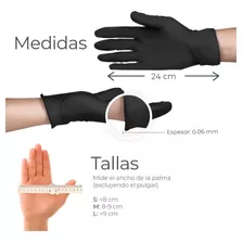 Guantes De Nitrilo Vinil Libre De Latex Sin Polvo Negro Talla L