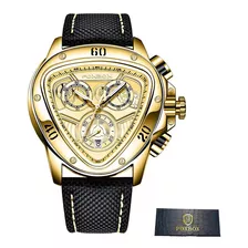 Relógio De Quartzo De Luxo Foxbox Luminous Chronograph Gold Bezel Color