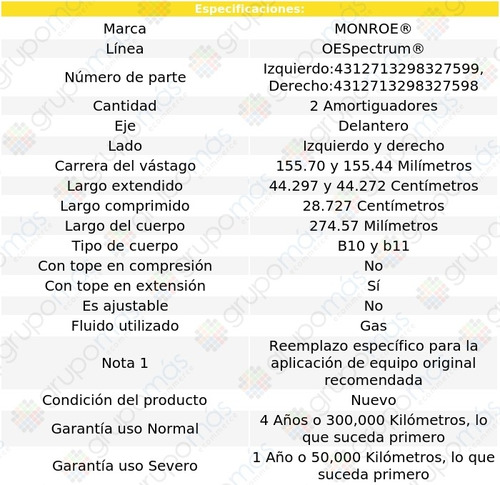 2 Struts Suspensin Gas Oespectrum Del Ford Focus 14-15 Foto 3