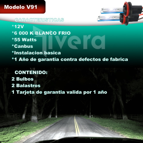 V91 Ultra Hid Xenon 55w 6000k H11 Baja Fiat 124 Spider 2017 Foto 4