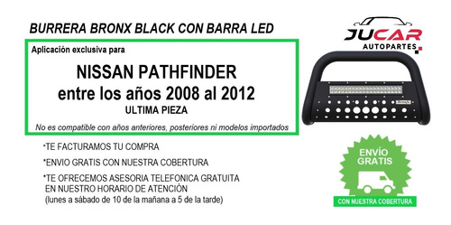 Burrera Bronx Black Barra Led Nissan Pathfinder 2008-2012 Foto 8