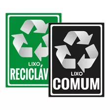 Adesivos Vinil P/ Lixeiras Coleta Seletiva Reciclagem Comum