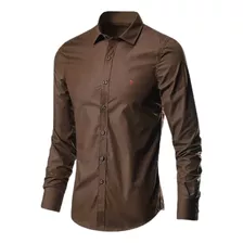 Camisa Social Dudalina Blusão Modelo Slim Elastano Liso