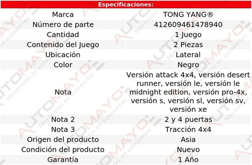 Un Jgo Estribos Lat Tong Yang Frontier Nissan 2016-2020 Foto 2