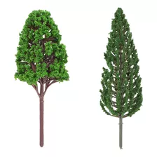 22 Peças Mini Plástico Arquitetônico Árvores Verdes Modelos