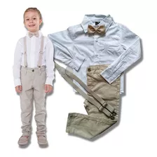 Roupa De Batizado Infantil Masculino Bege Lançamento