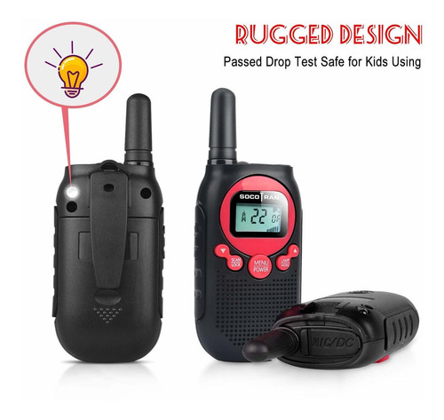 Walkie-talkies Socotran 2 Piezas 8 Km Mx 1500mah Negro/rojo Foto 5