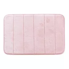 Tapete Soft De Poliéster Para Banheiro 40x60cm Rosa Liso