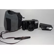 Câmera Antiga Fuji Zoom Cardia 2000 Date Bolsa + Flash Origi
