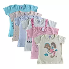 Kit 04 Camiseta T-shirt Infantil Menina