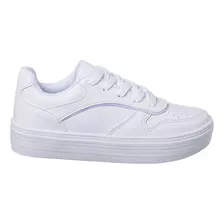 Tenis Feminino Casual Branco Com Recortes Confortável