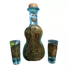 Artesanía Mexicana- Botella Guitarra Tequila 700 Ml- Pikemex