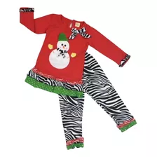 Conjunto Disfraz Pijama Navidad De Niñas Muñeco De Nieve