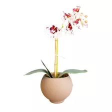 Arranjo Artificial Orquídea Tigre Silicone No Vaso Fendi