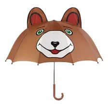 Paraguas Kidorable Con Diseño De Oso Para Niños, Marrón, Tal