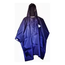 Poncho Impermeable 0.35mm Azul Talla Standar Con Gorro