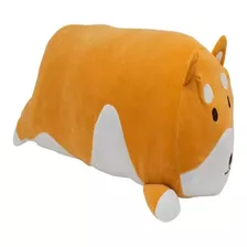 Almofada Cilíndrica Cachorro Shiba Pelúcia 64cm